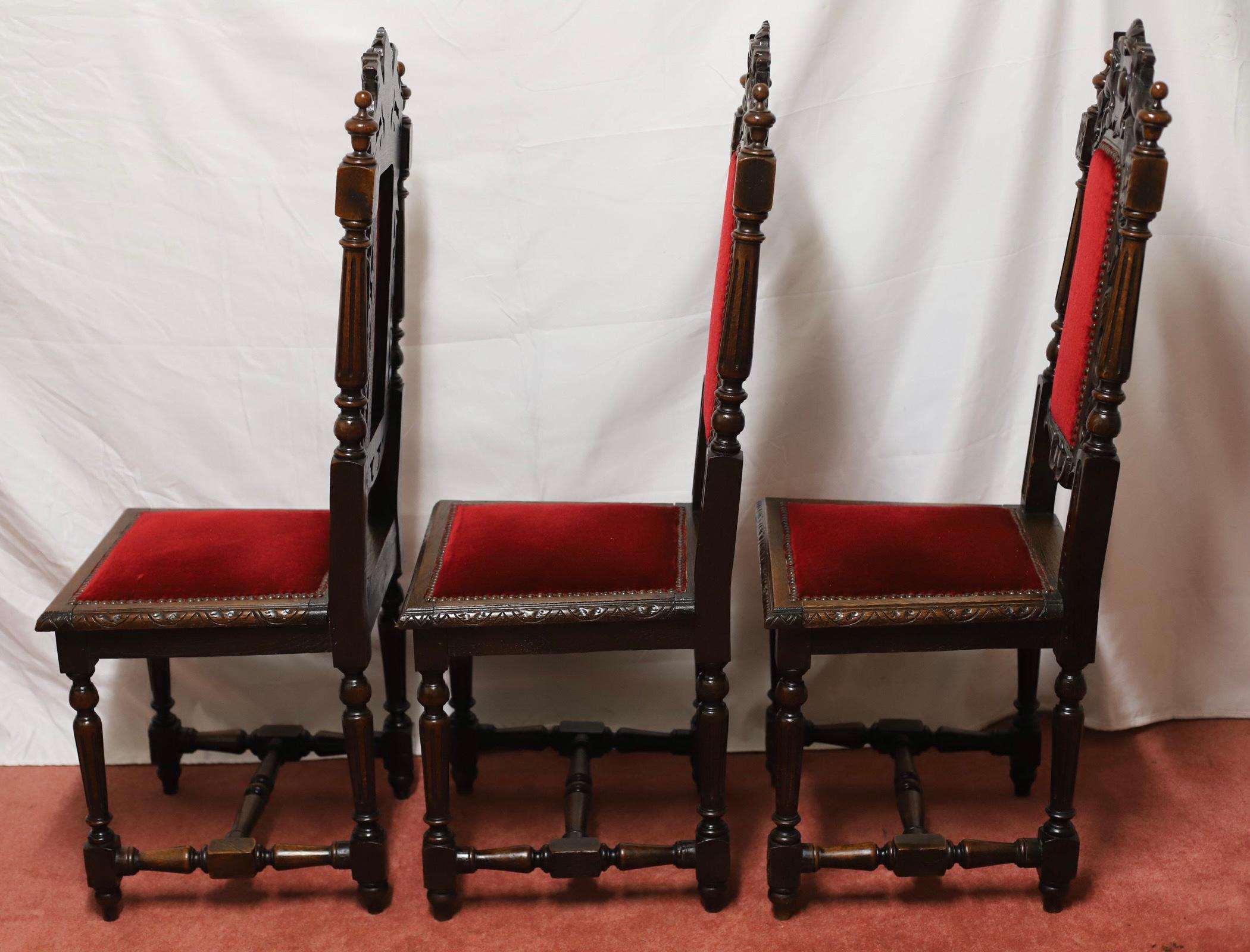 Schöne viktorianische Jacobean Oak Esszimmerstühle (Spätes 19. Jahrhundert) im Angebot