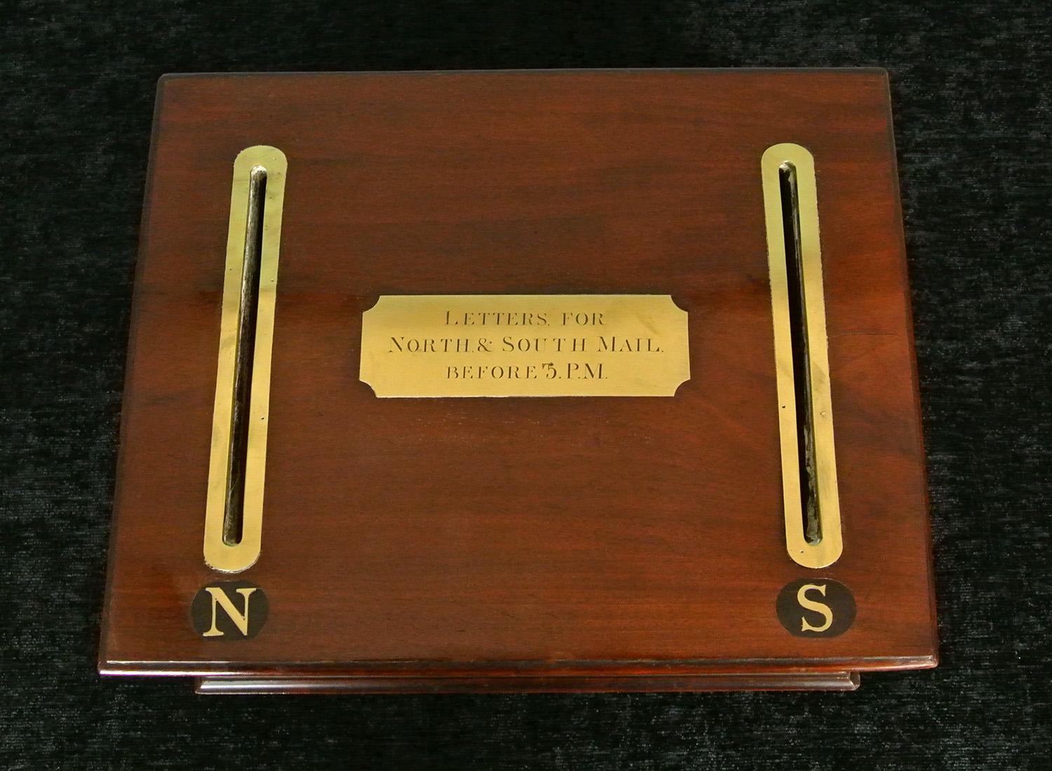 Beautiful Victorian Mahogany Glass and Brass Letter Box, c. 1890 In Good Condition In Heathfield, GB
