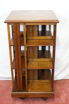 Beautiful Victorian Oak Revolving Bookcase.