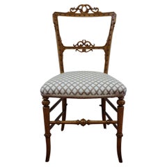 Antique Beautiful Victorian  Satin Walnut  Bedroom Chair 