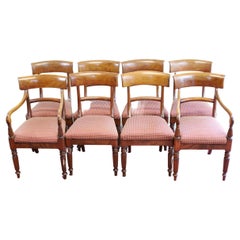 Antique Beautiful Victorian Set Of Eight Oak  Dining Chairs