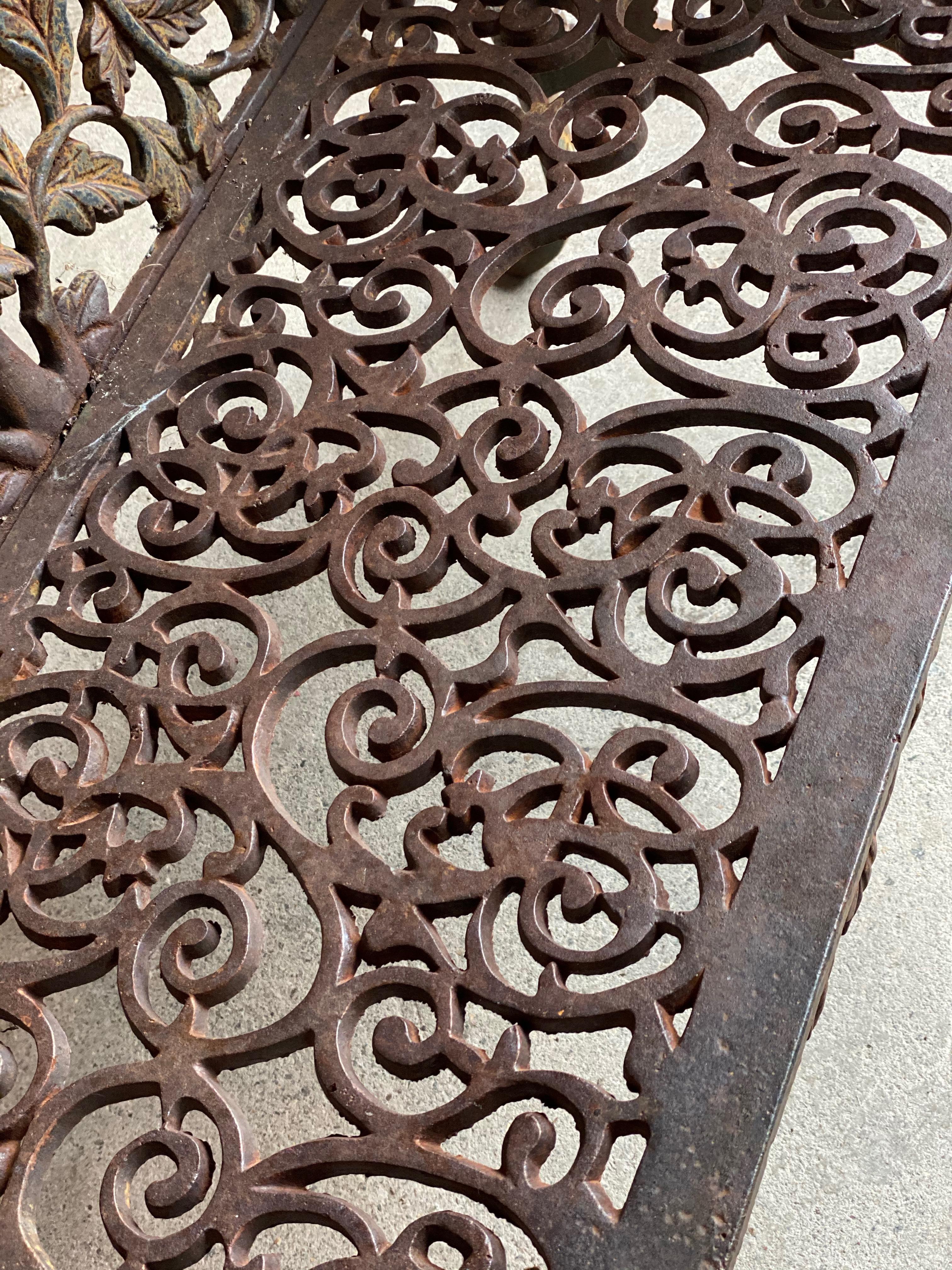 Beautiful Victorian Style Cast Iron Garden Bench Seat Ornate 3