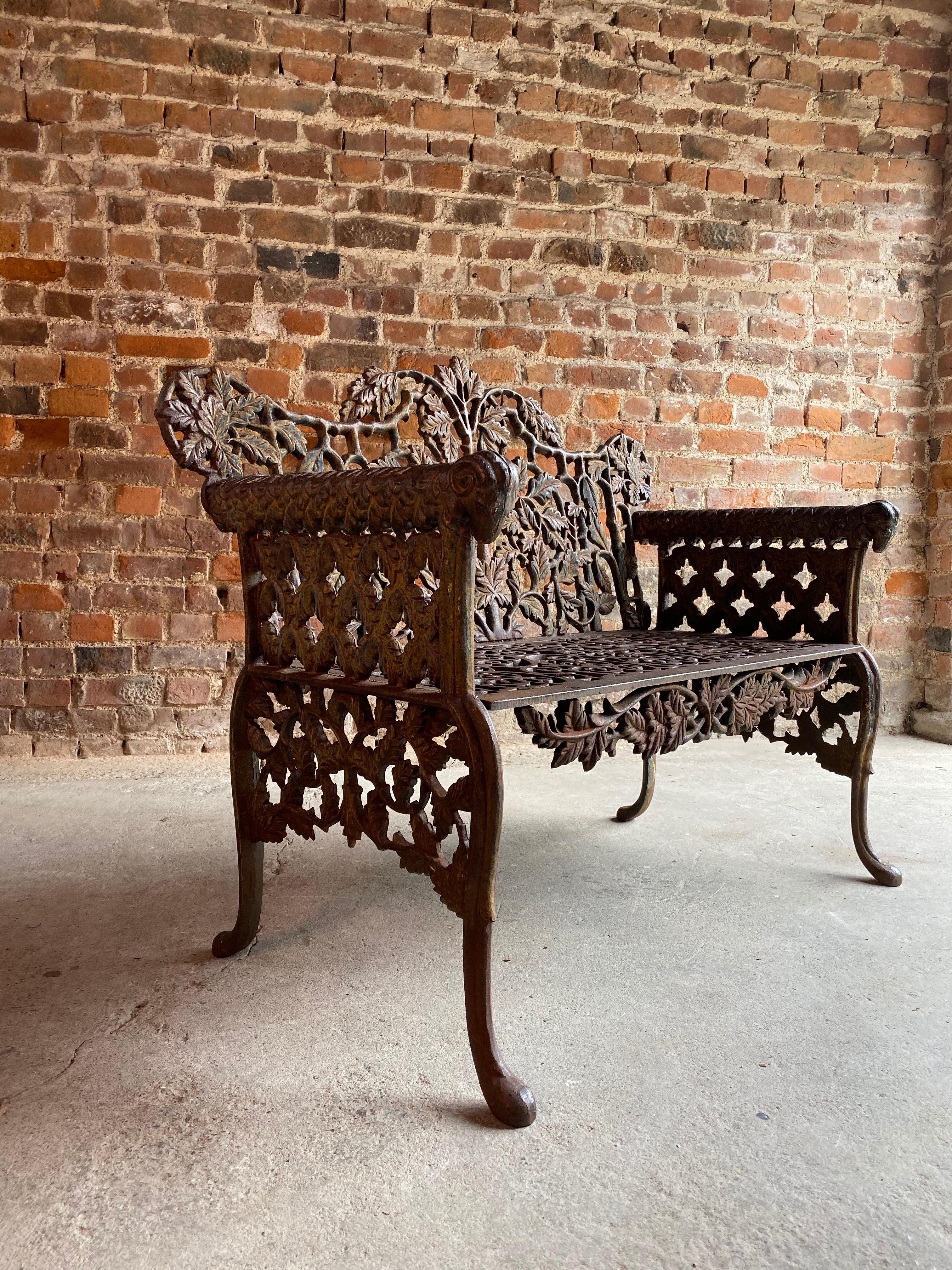 Beautiful Victorian Style Cast Iron Garden Bench Seat Ornate 5