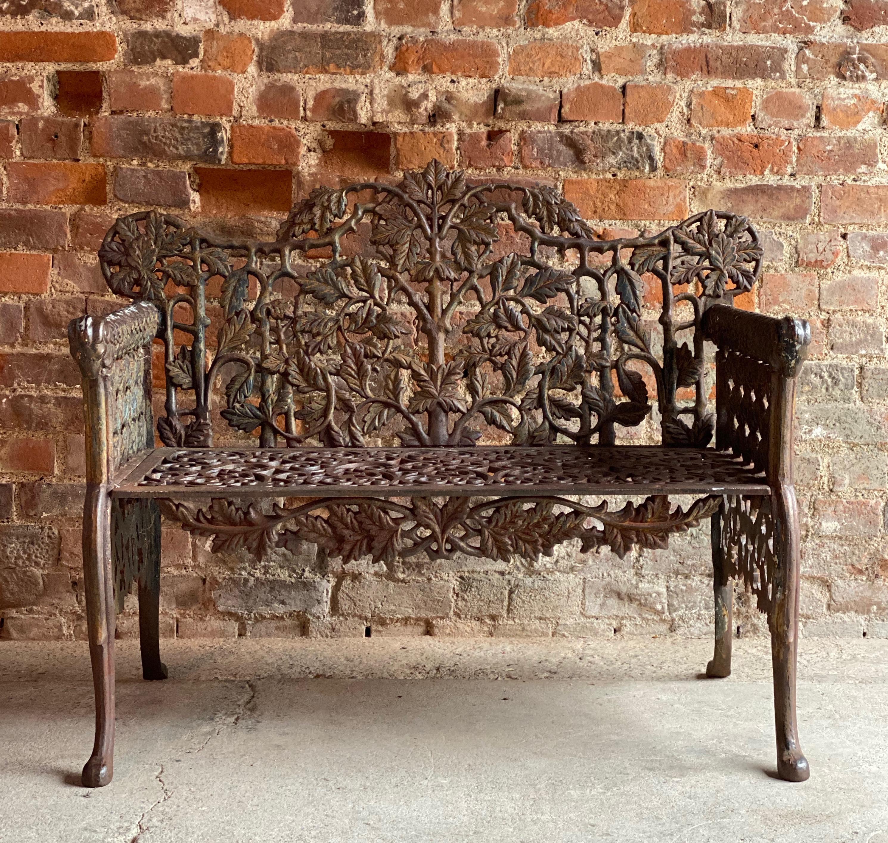 French Beautiful Victorian Style Cast Iron Garden Bench Seat Ornate