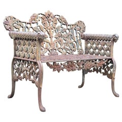 Vintage Beautiful Victorian Style Cast Iron Garden Bench Seat Ornate