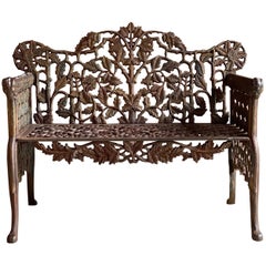 Vintage Beautiful Victorian Style Cast Iron Garden Bench Seat Ornate