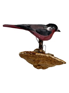 Beautiful Viechtauer Hand Carved Wood Bird, Black Forest Folk Art, Austria