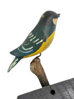 Beautiful Viechtauer Hand Carved Wood Bird, Black Forest Folk Art, Austria