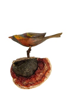 Beautiful Viechtauer Hand Carved Wood Bird, Black Forest Folk Art, Austria