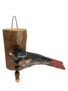 Beautiful Viechtauer Hand Carved Wood Bird, Black Forest Folk Art, Austria
