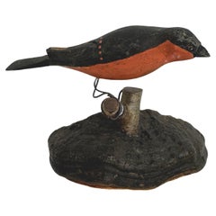 Beautiful Viechtauer Hand Carved Wood Bird, Black Forest Folk Art, Austria