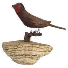 Beautiful Viechtauer Hand Carved Wood Bird, Black Forest Folk Art, Austria
