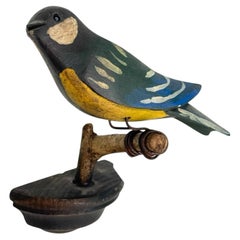 Beautiful Viechtauer Hand Carved Wood Bird, Black Forest Folk Art, Austria