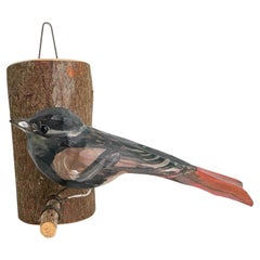 Beautiful Viechtauer Hand Carved Wood Bird, Black Forest Folk Art, Austria
