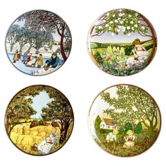 Retro Beautiful Villeroy and Boch Heinrich Decorative Wall Plates “Seasons” 1980s