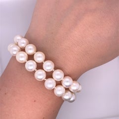 Magnifique bracelet vintage avec 2 rangs de perles de culture