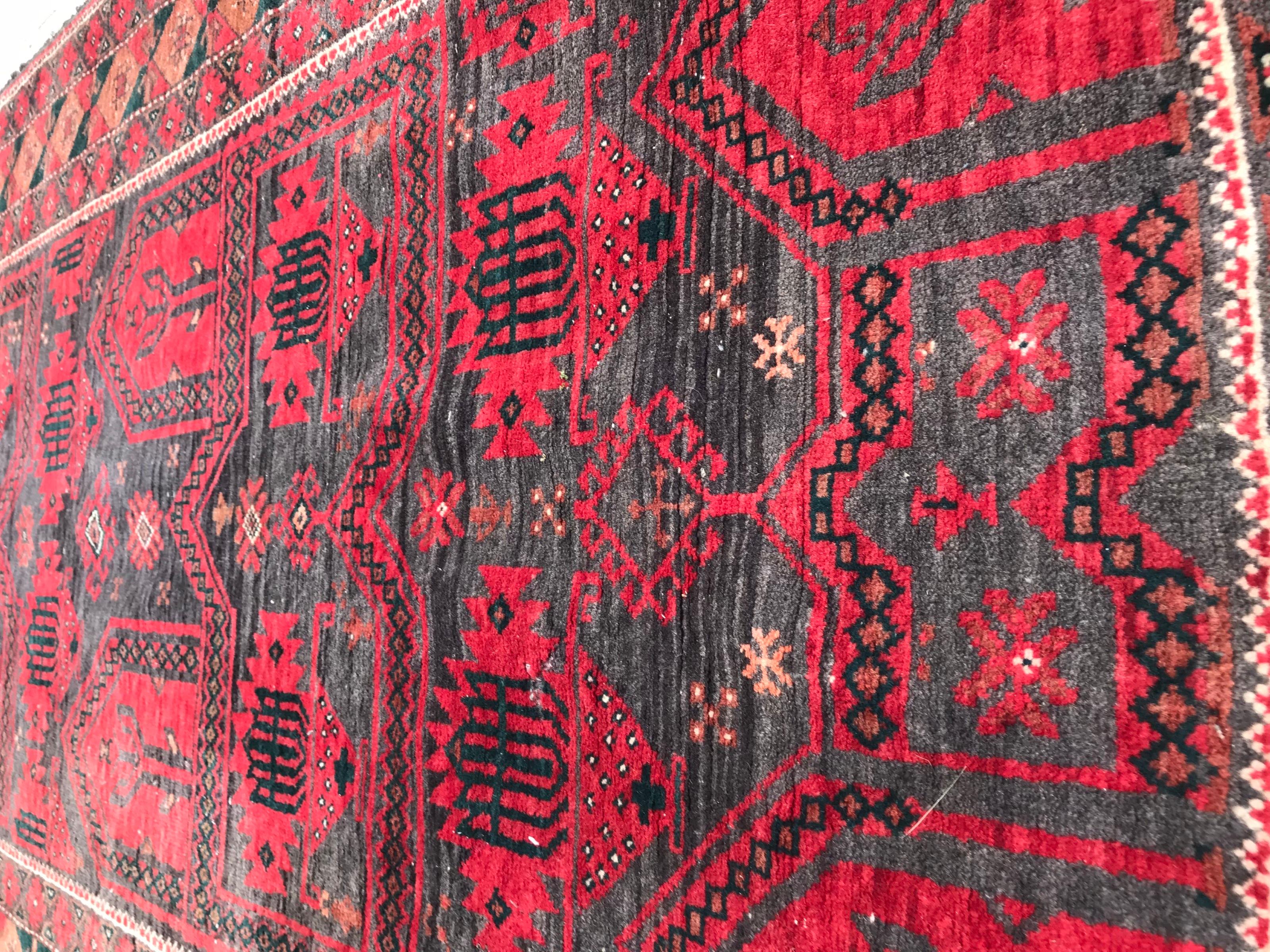 Bobyrug's Beautiful Vintage Afghan Balutch Rug (tapis afghan vintage de Balutch) en vente 2