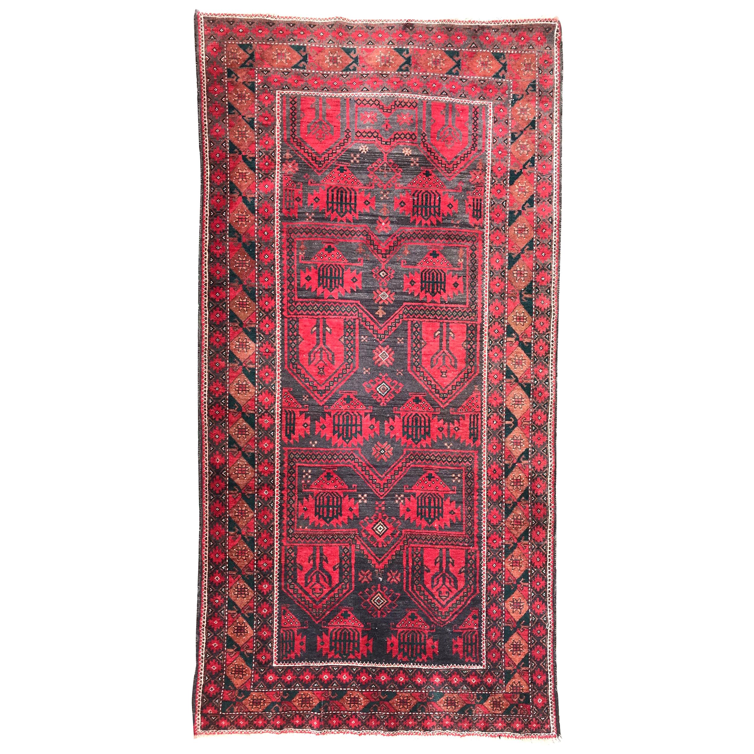 Bobyrug's Beautiful Vintage Afghan Balutch Rug (tapis afghan vintage de Balutch) en vente