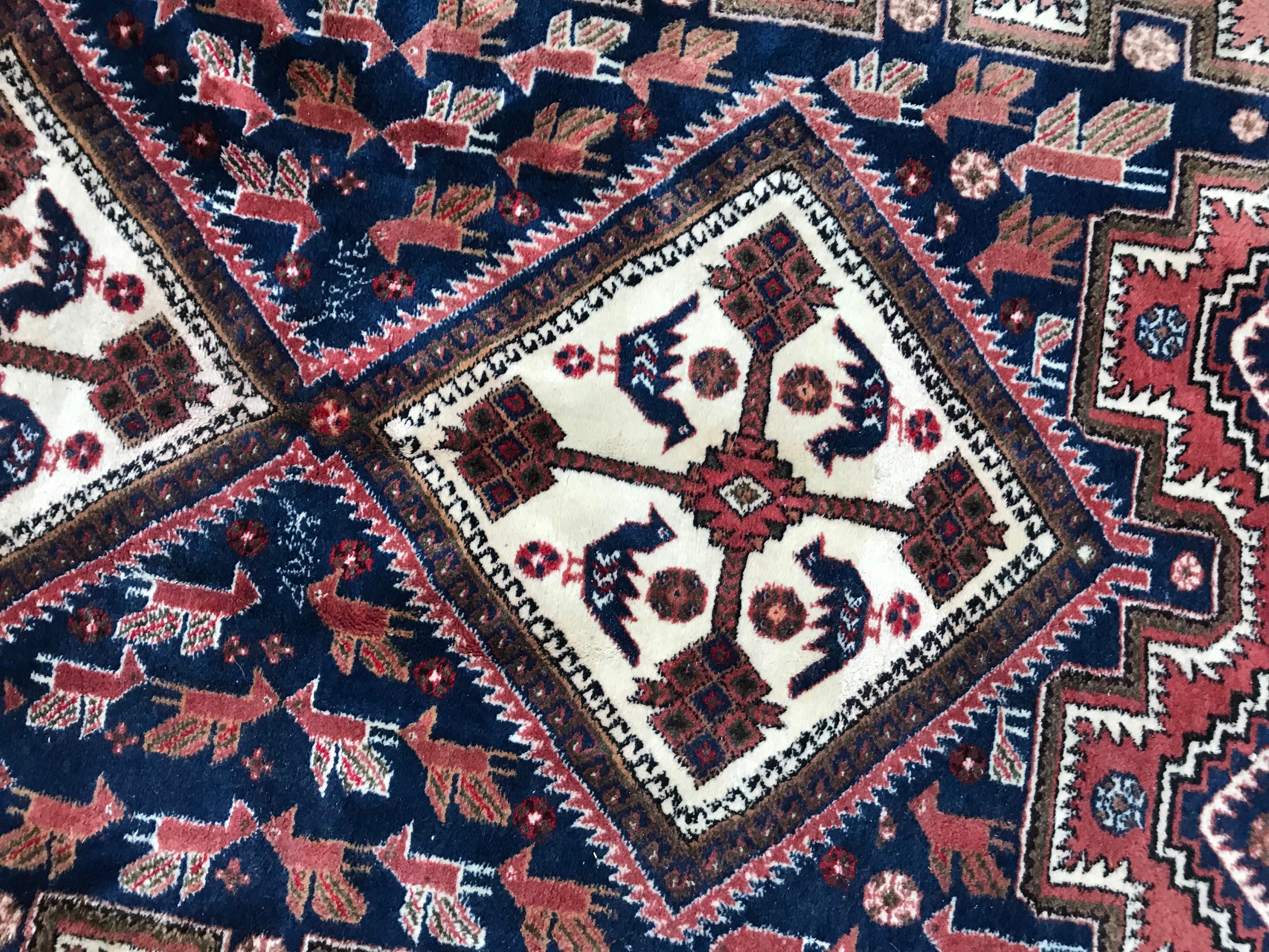 Central Asian Beautiful Vintage Afshar Rug For Sale
