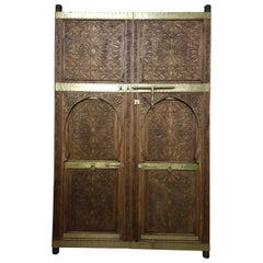 Beautiful Vintage Andalusia Carved Indigenous Cedar Moroccan Door