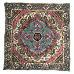 Beautiful Retro Armenian Hand Embroidered Table Cloth