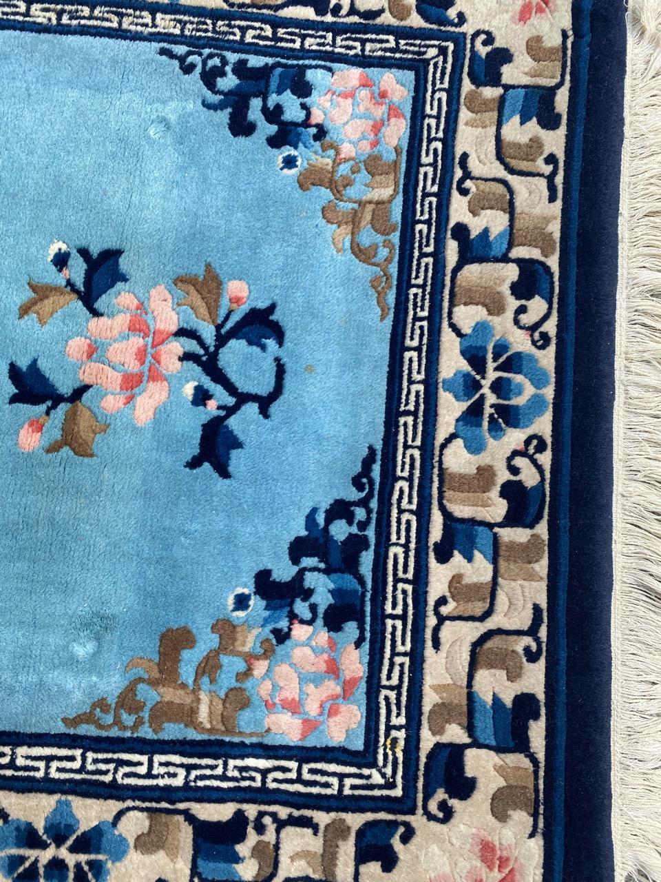 Hand-Knotted Beautiful Vintage Art Deco Chinese Beijing Rug For Sale