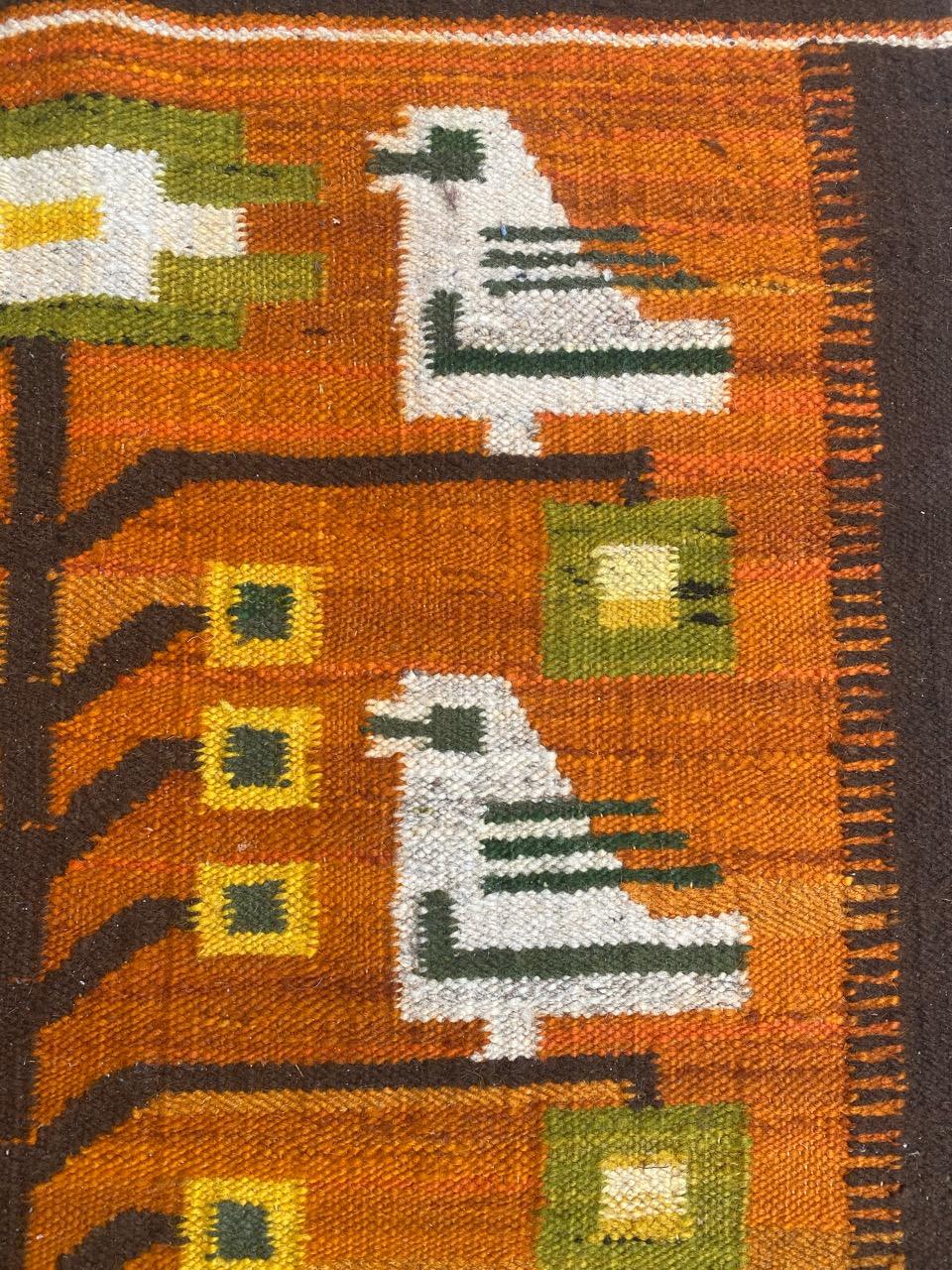 Beautiful Vintage Art Deco Polish Tapestry In Good Condition For Sale In Saint Ouen, FR