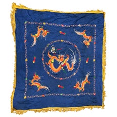 Magnifique broderie vintage de dragon asiatique