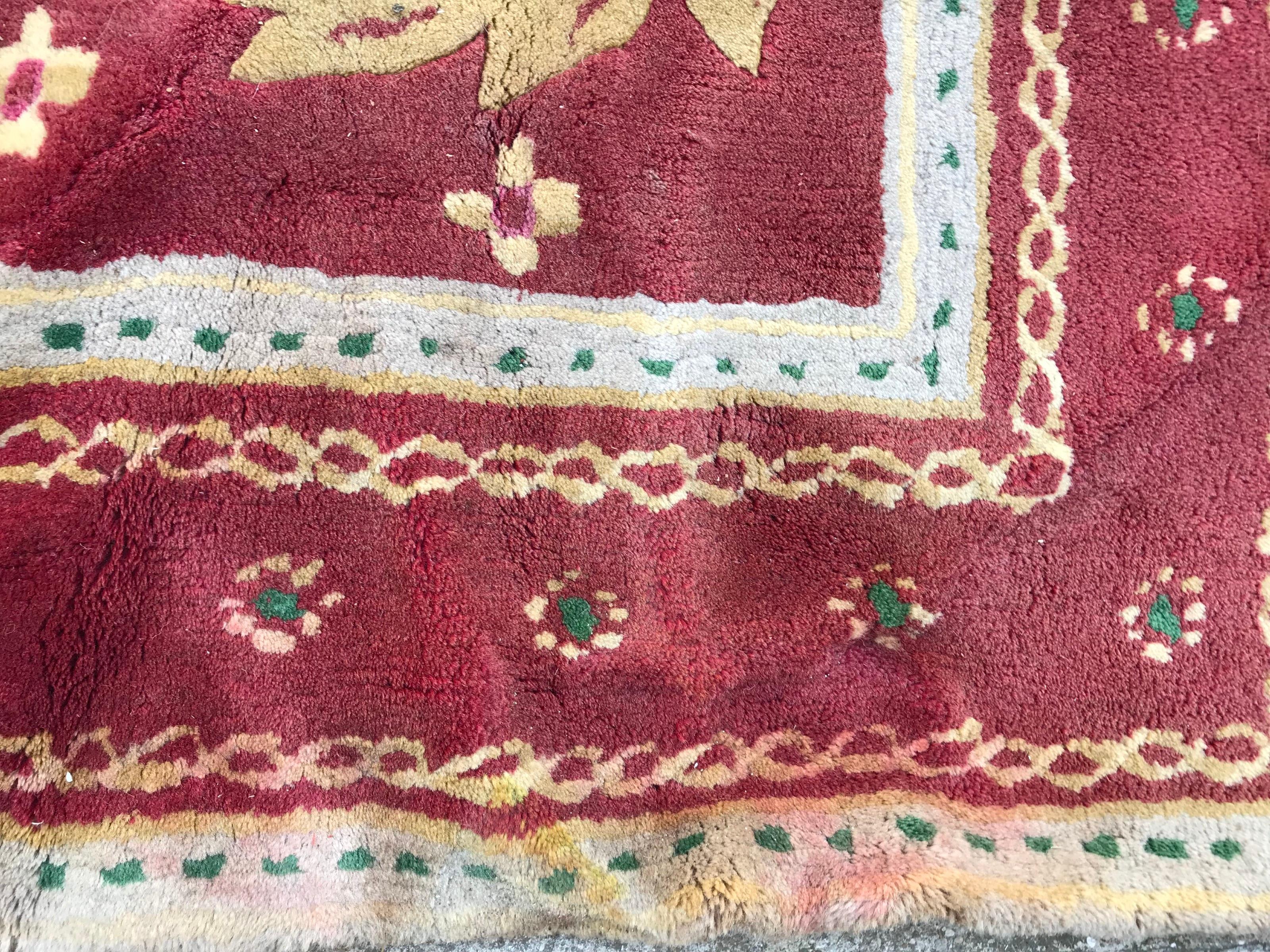 Bellissimo Tappeto Vintage Aubusson Design di Bobyrug, trapuntato a mano in vendita 3