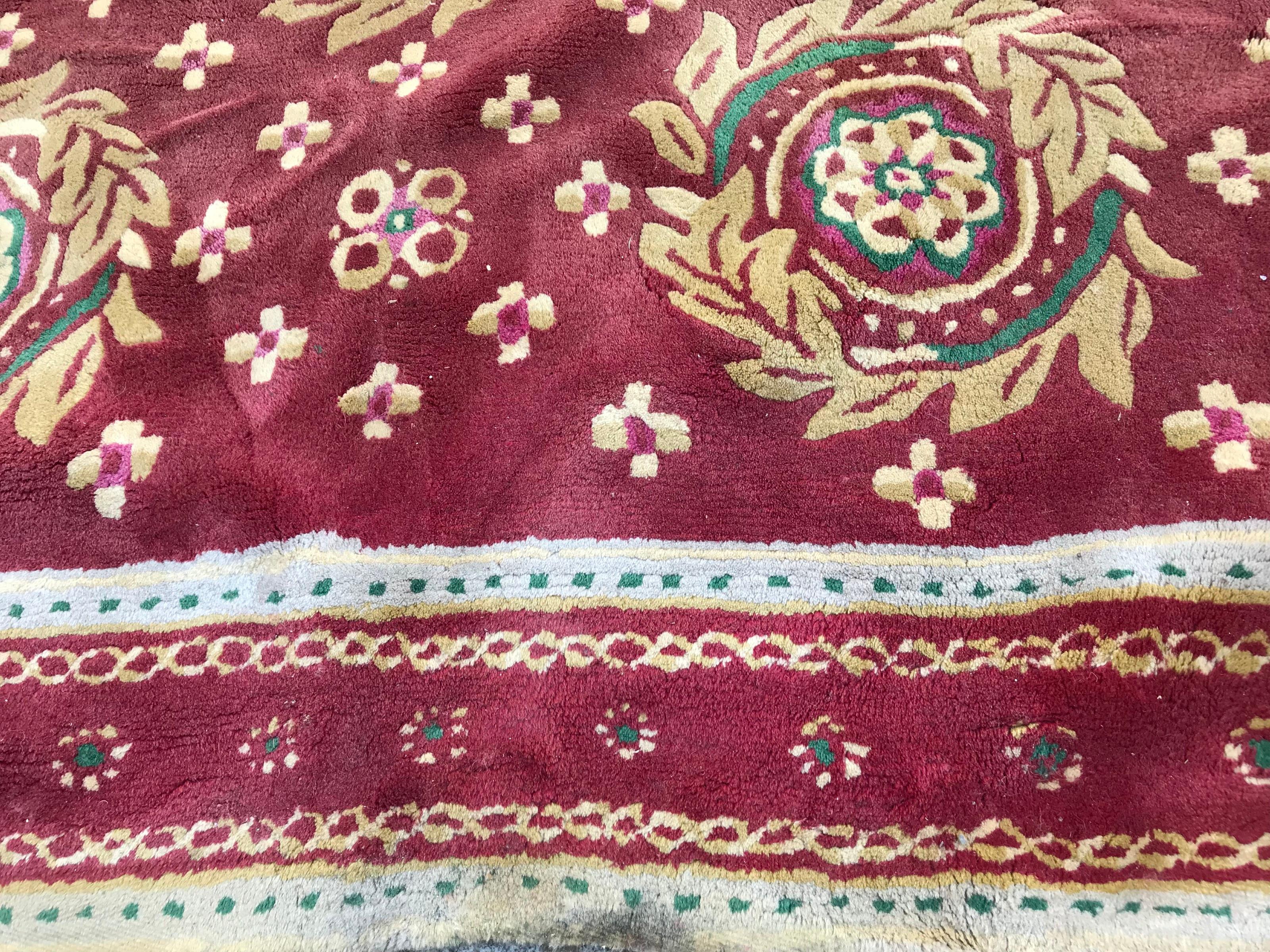 Bellissimo Tappeto Vintage Aubusson Design di Bobyrug, trapuntato a mano in vendita 4