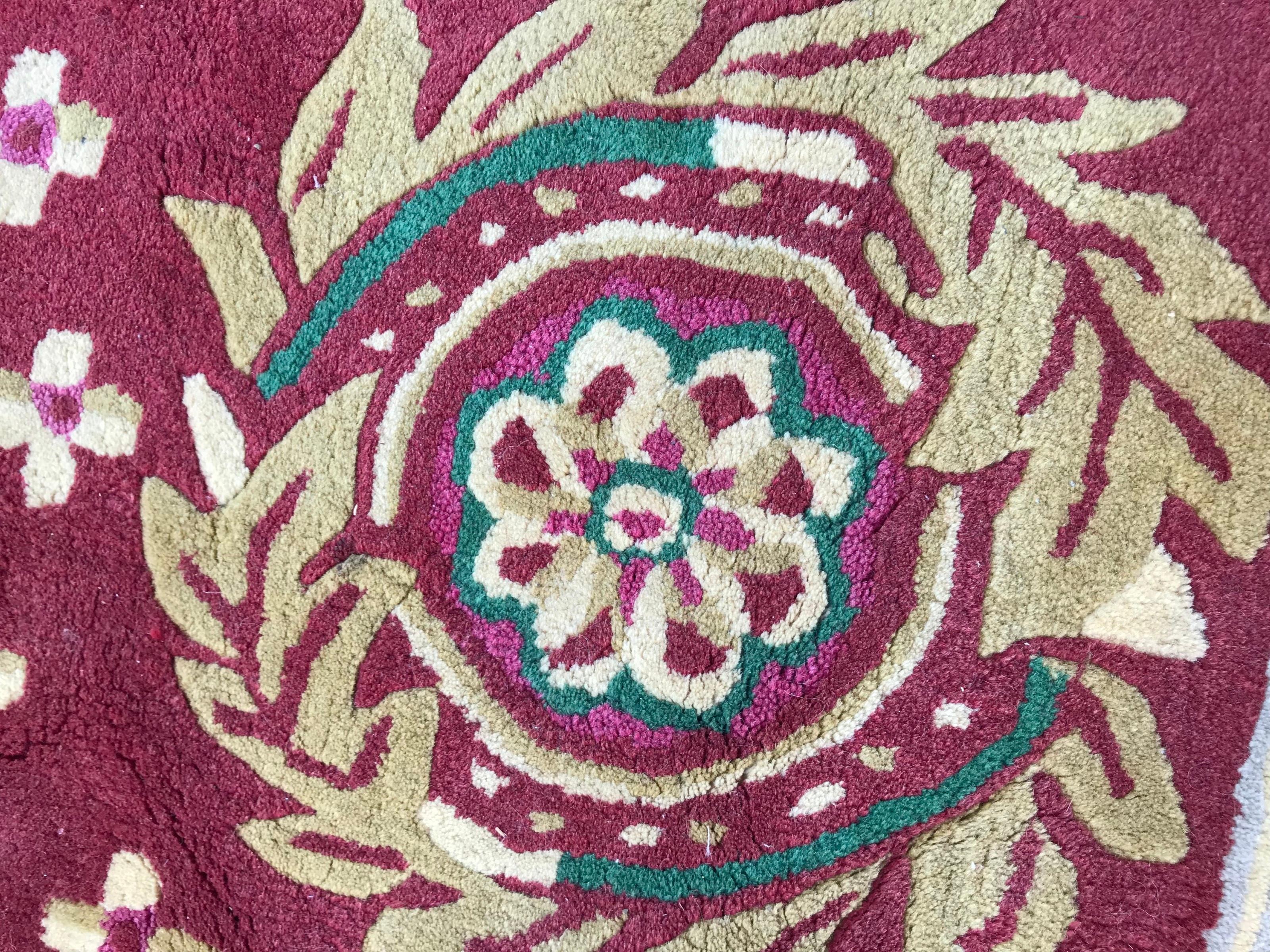 Bellissimo Tappeto Vintage Aubusson Design di Bobyrug, trapuntato a mano in vendita 6