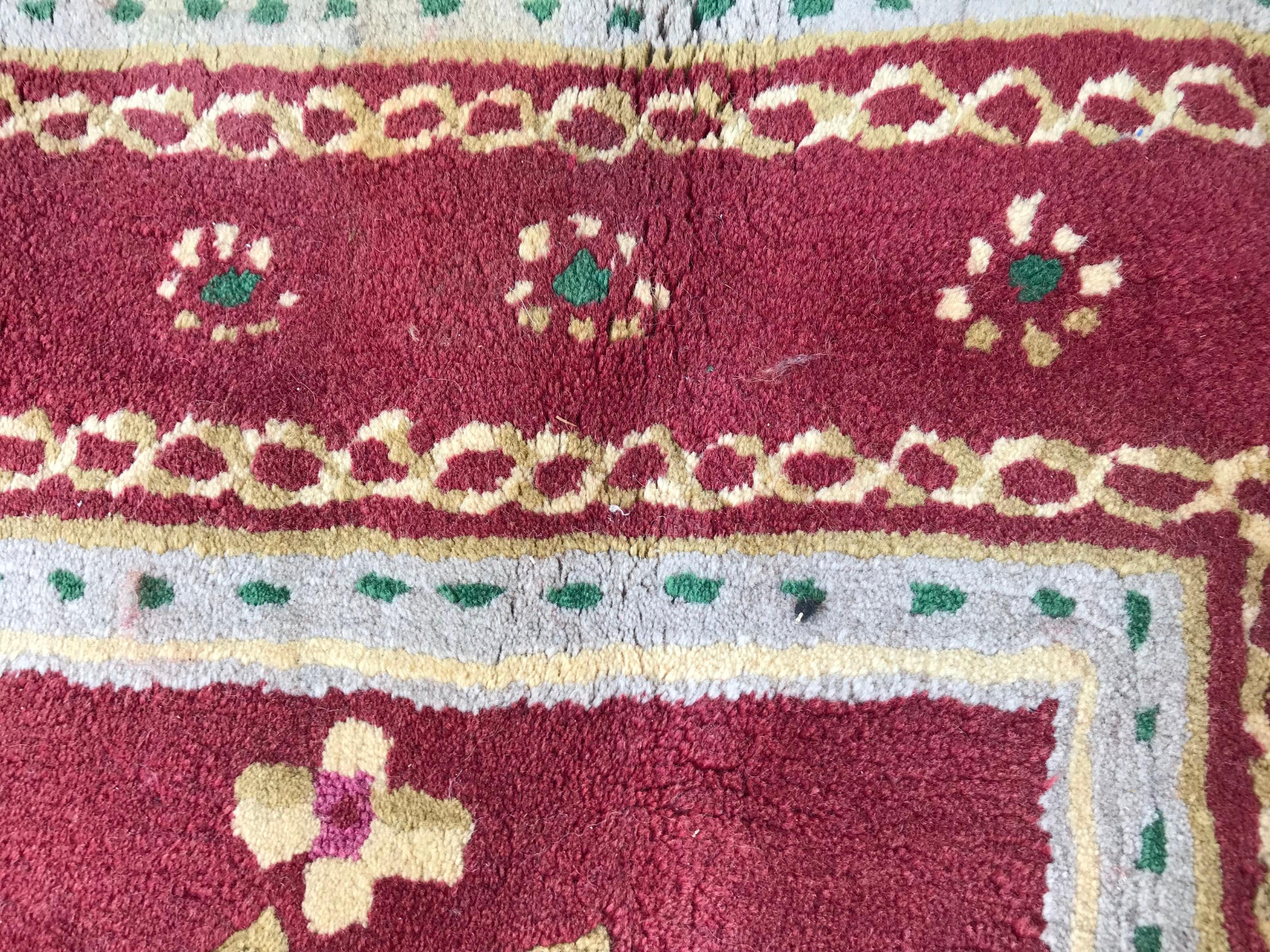 Bellissimo Tappeto Vintage Aubusson Design di Bobyrug, trapuntato a mano in vendita 7