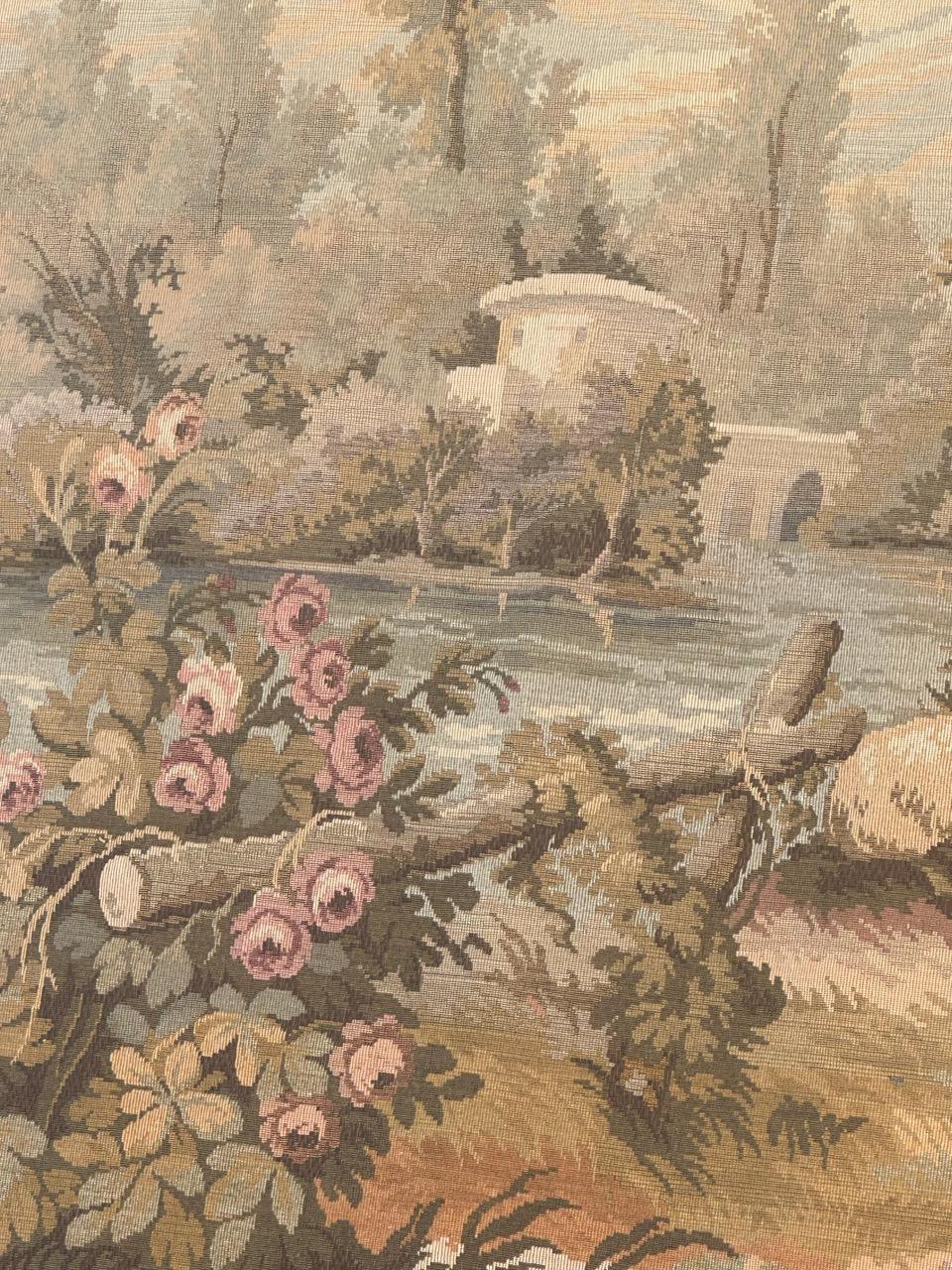 Schöner französischer Jacquard-Wandteppich im Aubusson-Stil im Vintage-Stil im Angebot 4