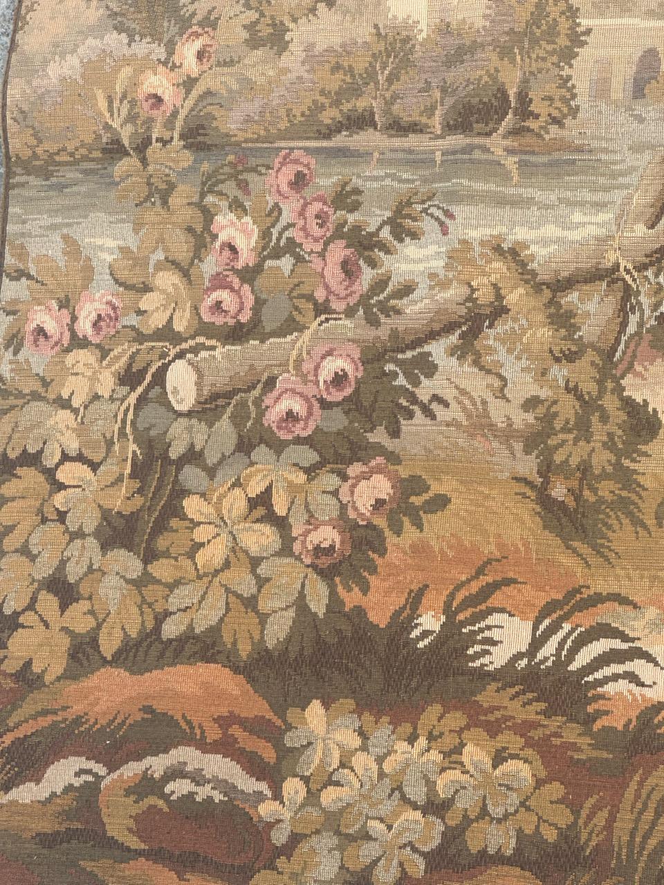 Schöner französischer Jacquard-Wandteppich im Aubusson-Stil im Vintage-Stil im Angebot 5