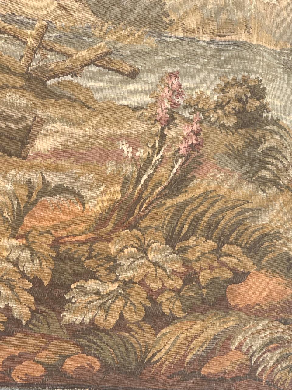 Schöner französischer Jacquard-Wandteppich im Aubusson-Stil im Vintage-Stil im Angebot 6