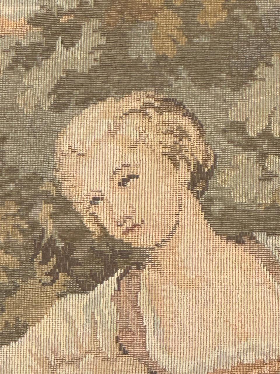 Schöner französischer Jacquard-Wandteppich im Aubusson-Stil im Vintage-Stil im Angebot 8