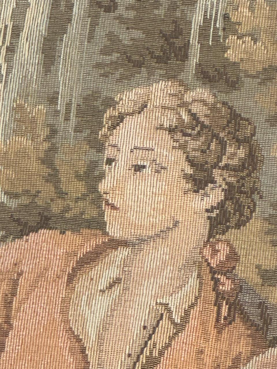 Schöner französischer Jacquard-Wandteppich im Aubusson-Stil im Vintage-Stil im Angebot 9