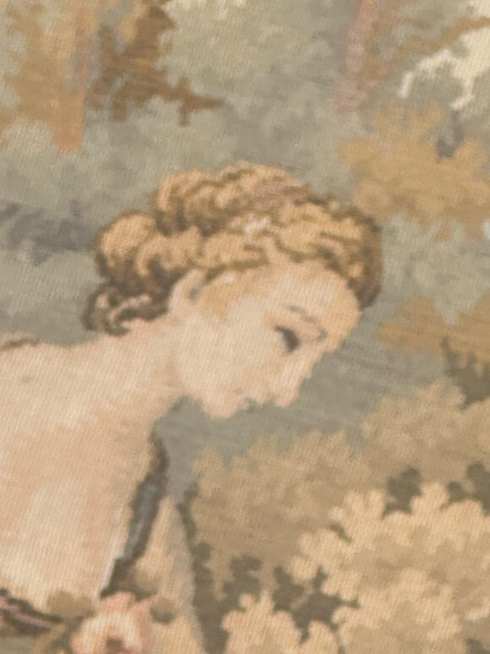 Schöner französischer Jacquard-Wandteppich im Aubusson-Stil im Vintage-Stil im Angebot 10