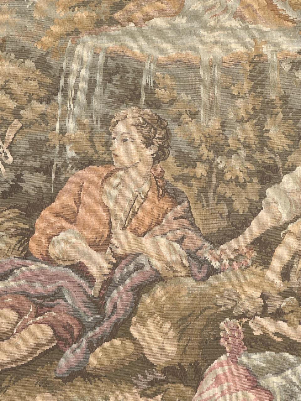 Schöner französischer Jacquard-Wandteppich im Aubusson-Stil im Vintage-Stil (20. Jahrhundert) im Angebot