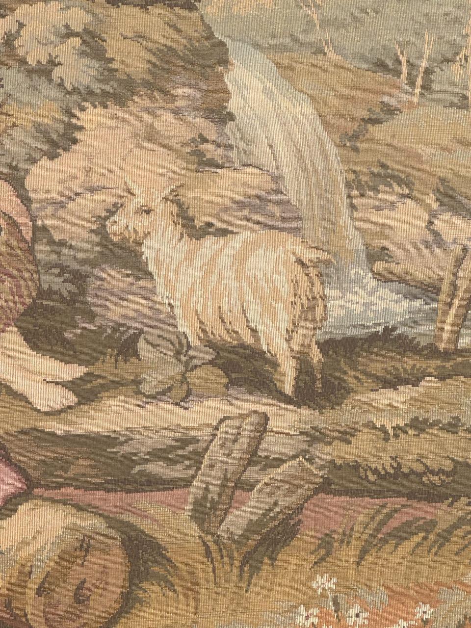 Schöner französischer Jacquard-Wandteppich im Aubusson-Stil im Vintage-Stil im Angebot 1