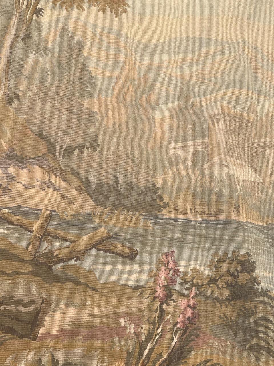 Schöner französischer Jacquard-Wandteppich im Aubusson-Stil im Vintage-Stil im Angebot 2