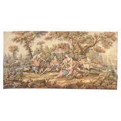 Bellissimo arazzo jacquard francese vintage in stile Aubusson