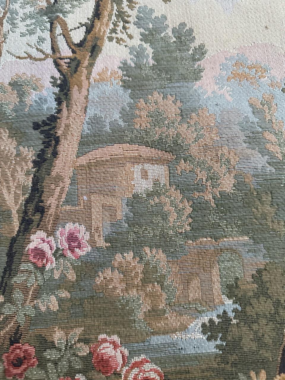 Bobyrug’s Beautiful vintage Aubusson style French Jacquard tapestry  For Sale 4