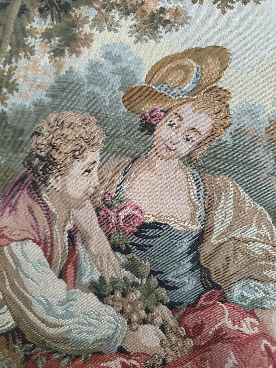 Bobyrug’s Beautiful vintage Aubusson style French Jacquard tapestry  For Sale 5