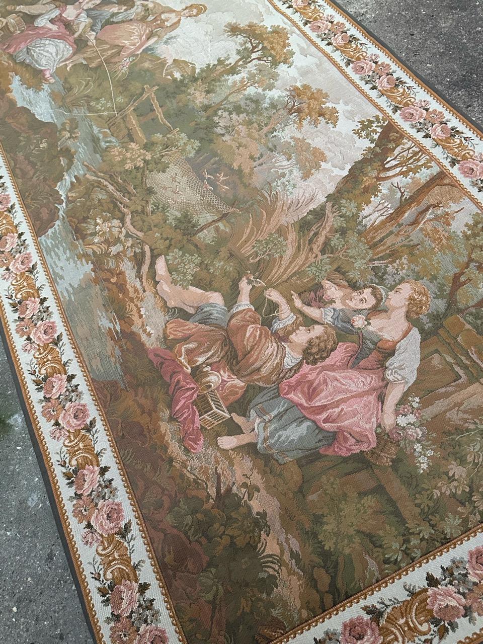 Bobyrug’s Beautiful Vintage Aubusson Style French Jaquar Tapestry For Sale 6