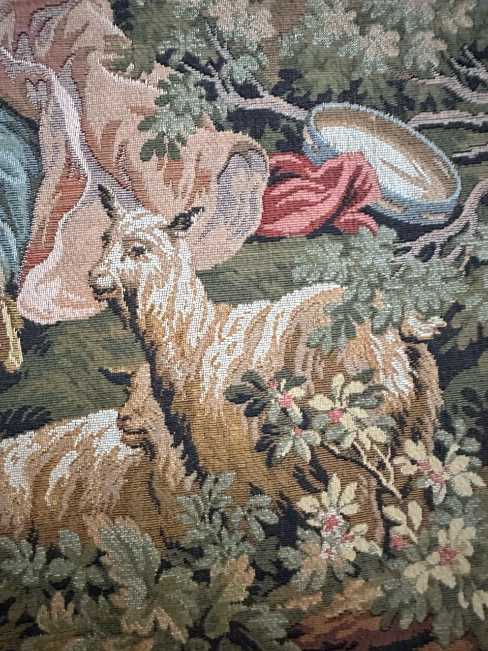 Bobyrug’s Beautiful vintage Aubusson style French Jacquard tapestry  For Sale 10