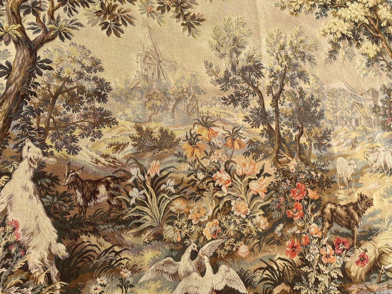 Beautiful Vintage Aubusson Style French Jaquar Tapestry 12