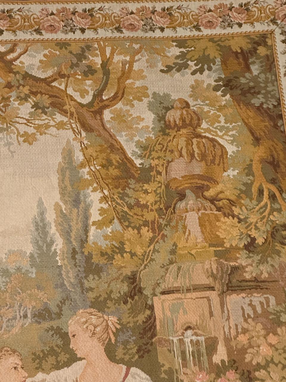Bobyrug’s Beautiful Vintage Aubusson Style French Jaquar Tapestry For Sale 12