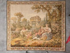 Bobyrug’s Beautiful Vintage Aubusson Style French Jaquar Tapestry