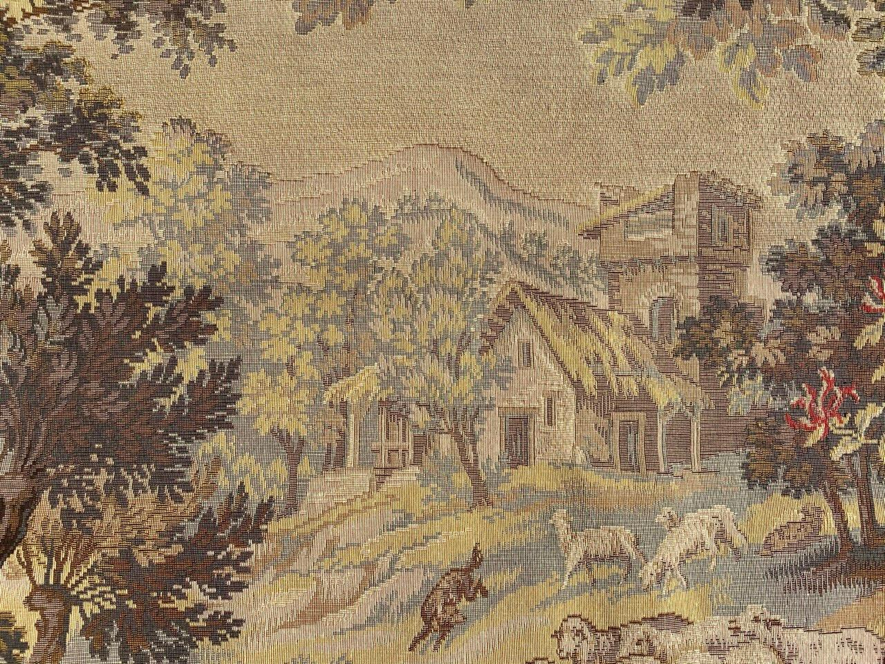 Machine-Made Beautiful Vintage Aubusson Style French Jaquar Tapestry